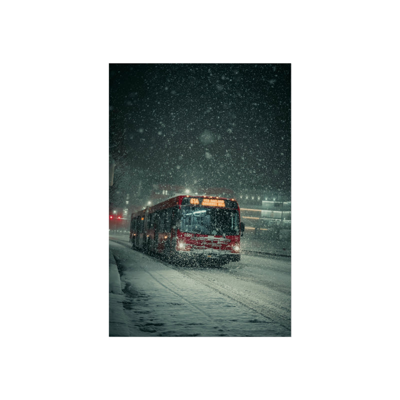 Snowy Bus Print