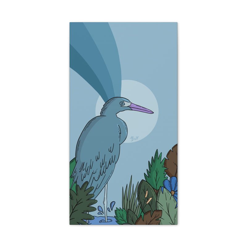 Four Birds (Blue Heron) Canvas